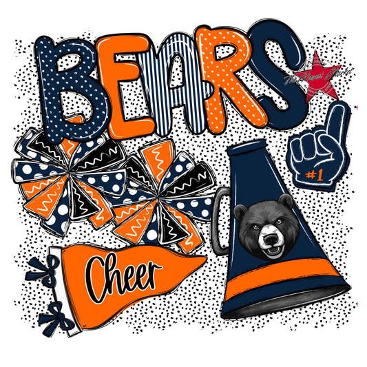 Bears Cheer Spirit-Navy & Orange