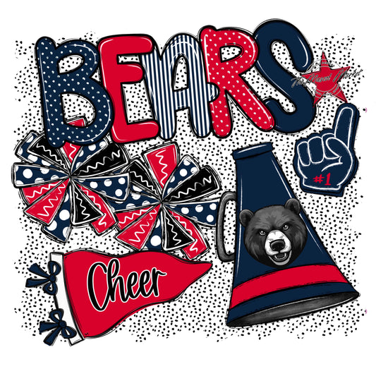 Bears Cheer Spirit-Navy & Red