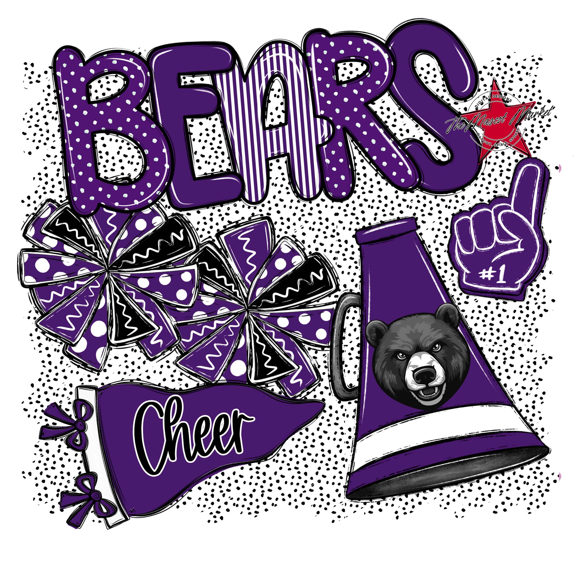 Bears Cheer Spirit-Purple