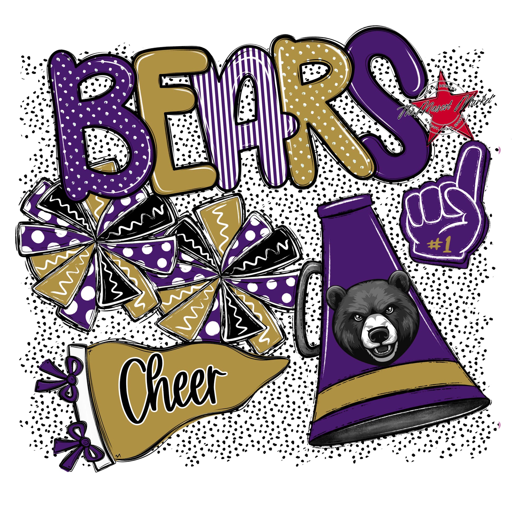 Bears Cheer Spirit-Purple & Gold