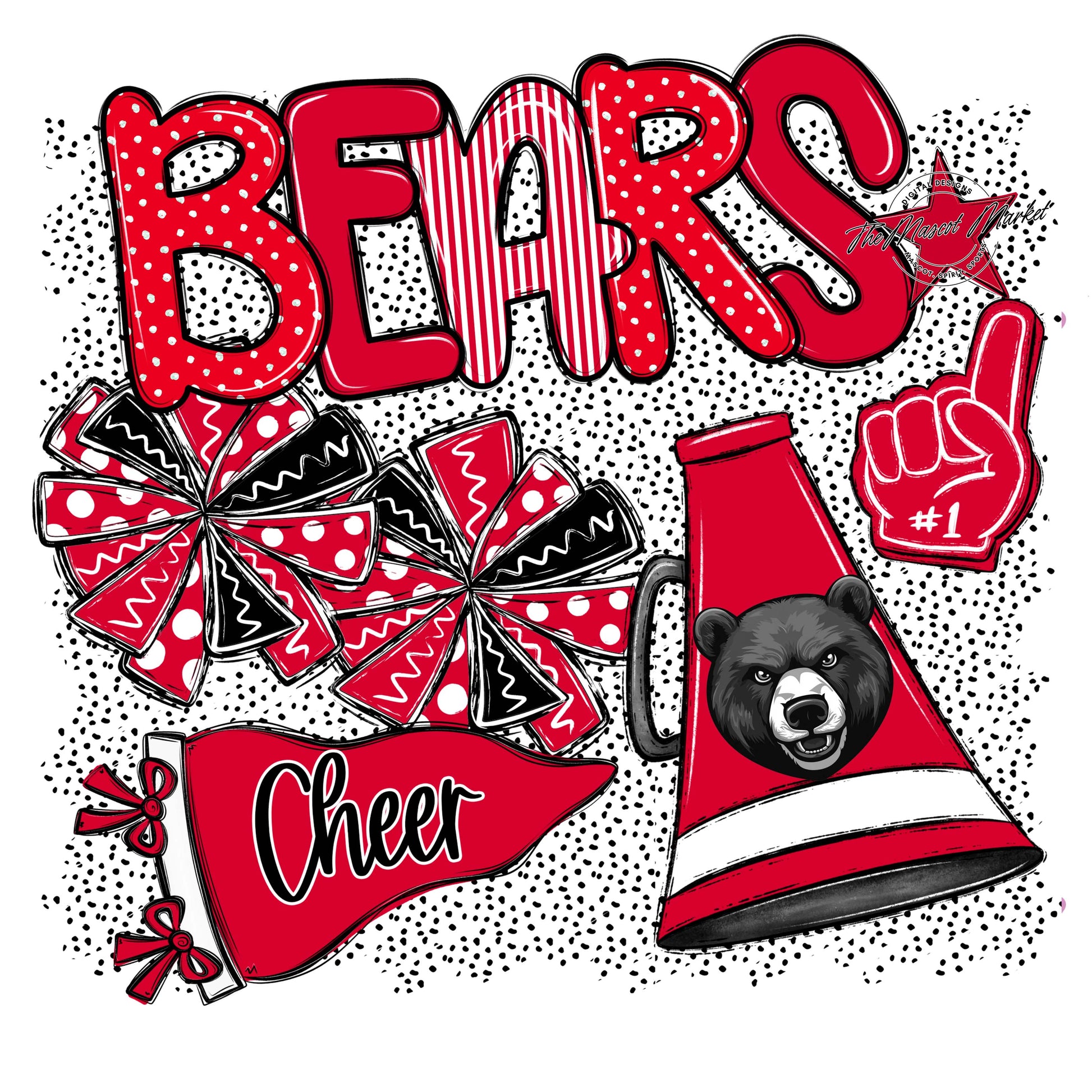 Bears Cheer Spirit-Red