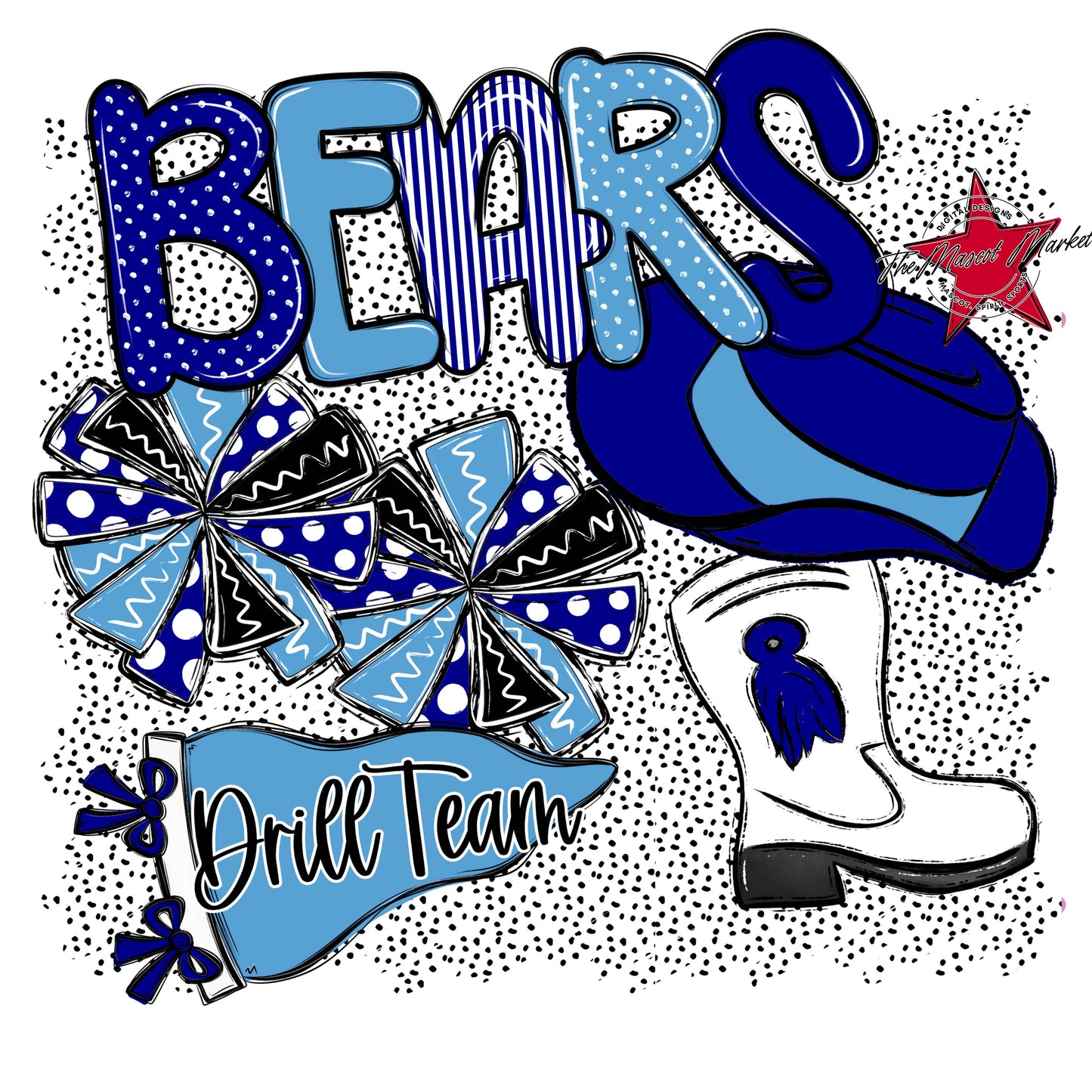 Bears Drillteam Spirit-Blue & Carolina Blue