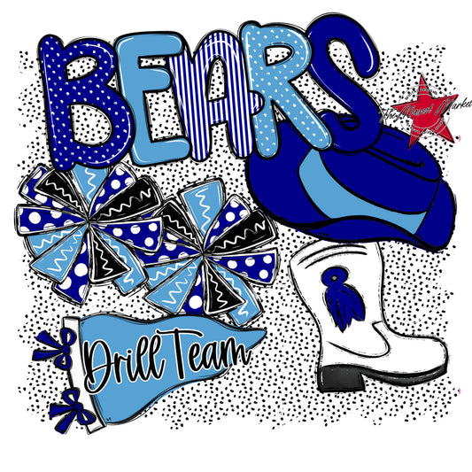 Bears Drillteam Spirit-Blue & Carolina Blue