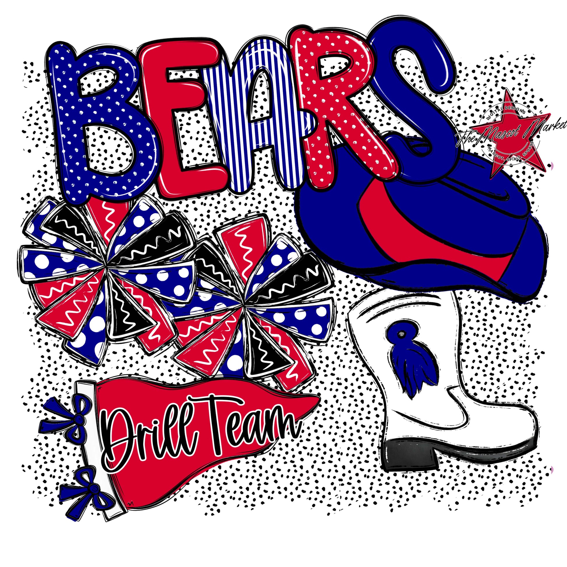 Bears Drillteam Spirit-Blue & Red
