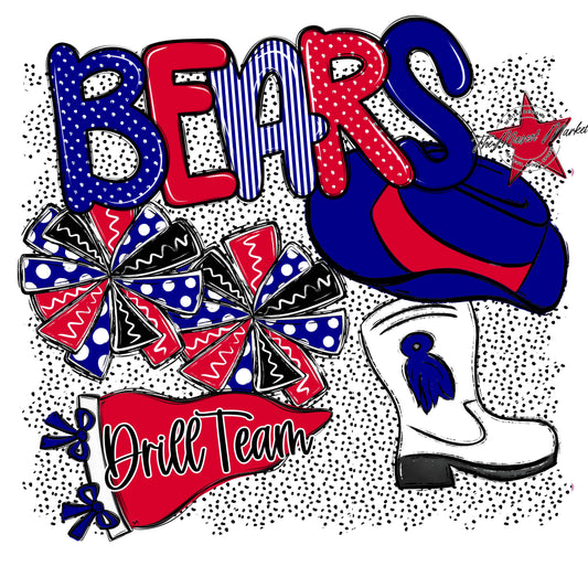 Bears Drillteam Spirit-Blue & Red