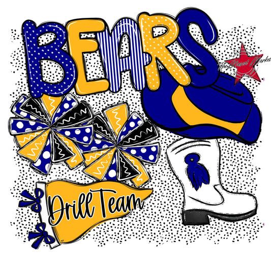Bears Drillteam Spirit-Blue & Yellow