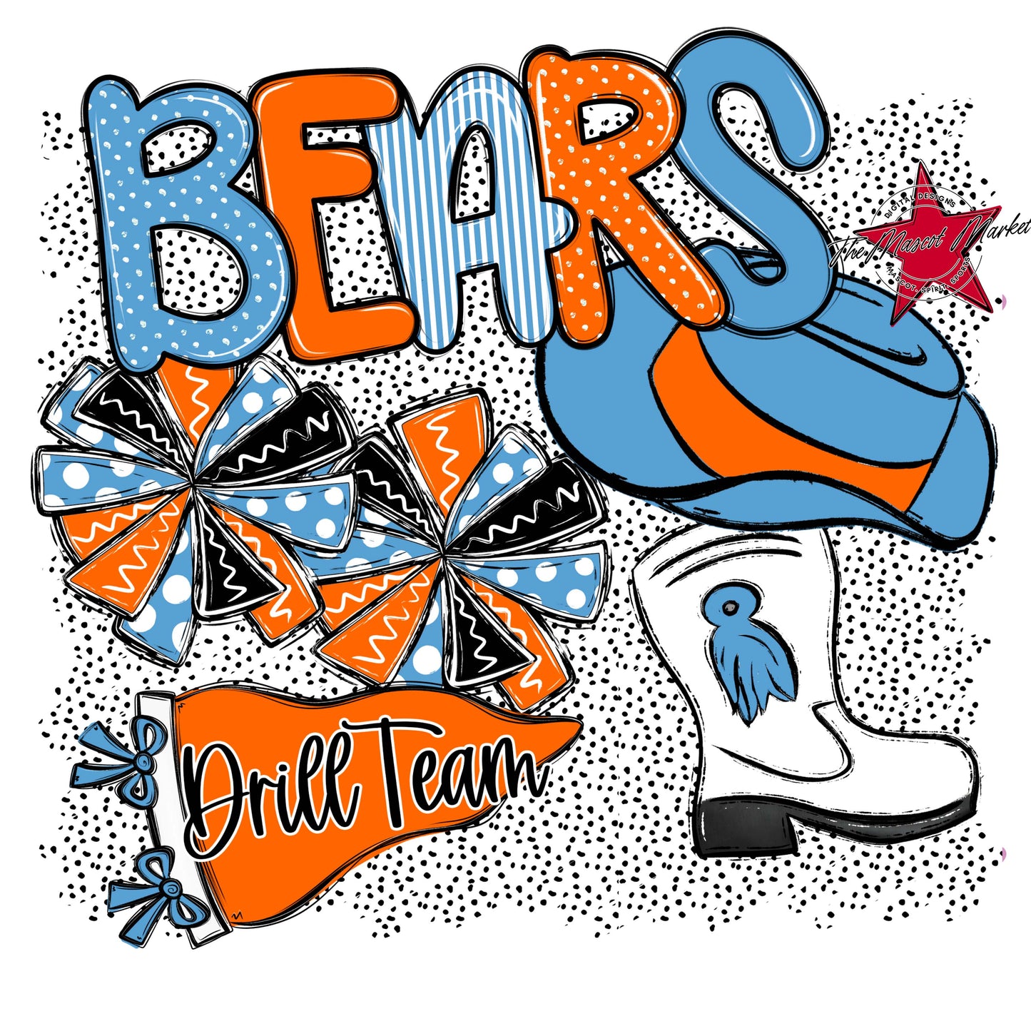 Bears Drillteam Spirit-Carolina Blue & Orange