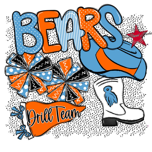 Bears Drillteam Spirit-Carolina Blue & Orange