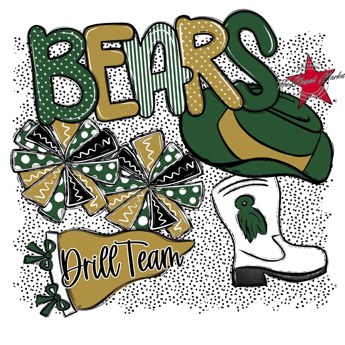 Bears Drillteam Spirit-Green & Gold