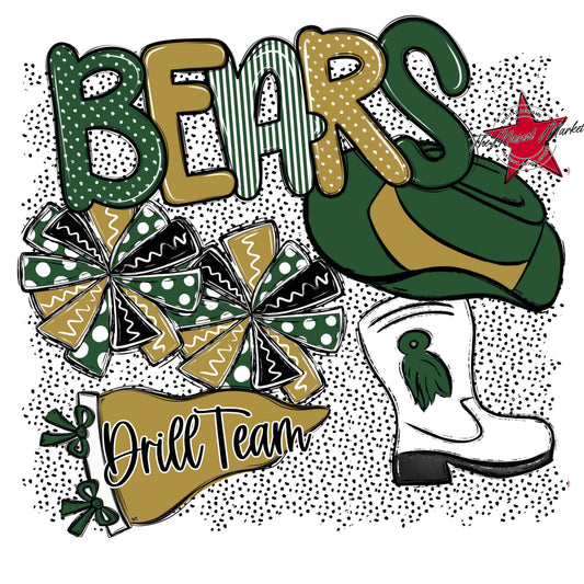 Bears Drillteam Spirit-Green & Gold