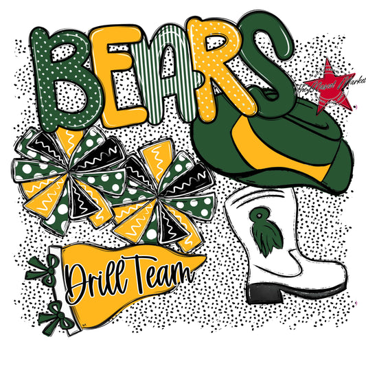 Bears Drillteam Spirit-Green & Yellow