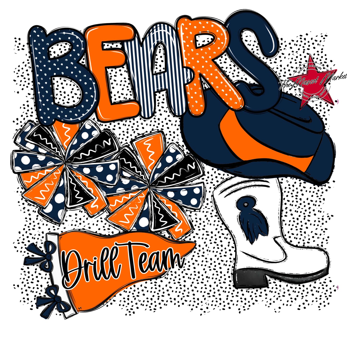 Bears Drillteam Spirit-Navy & Orange