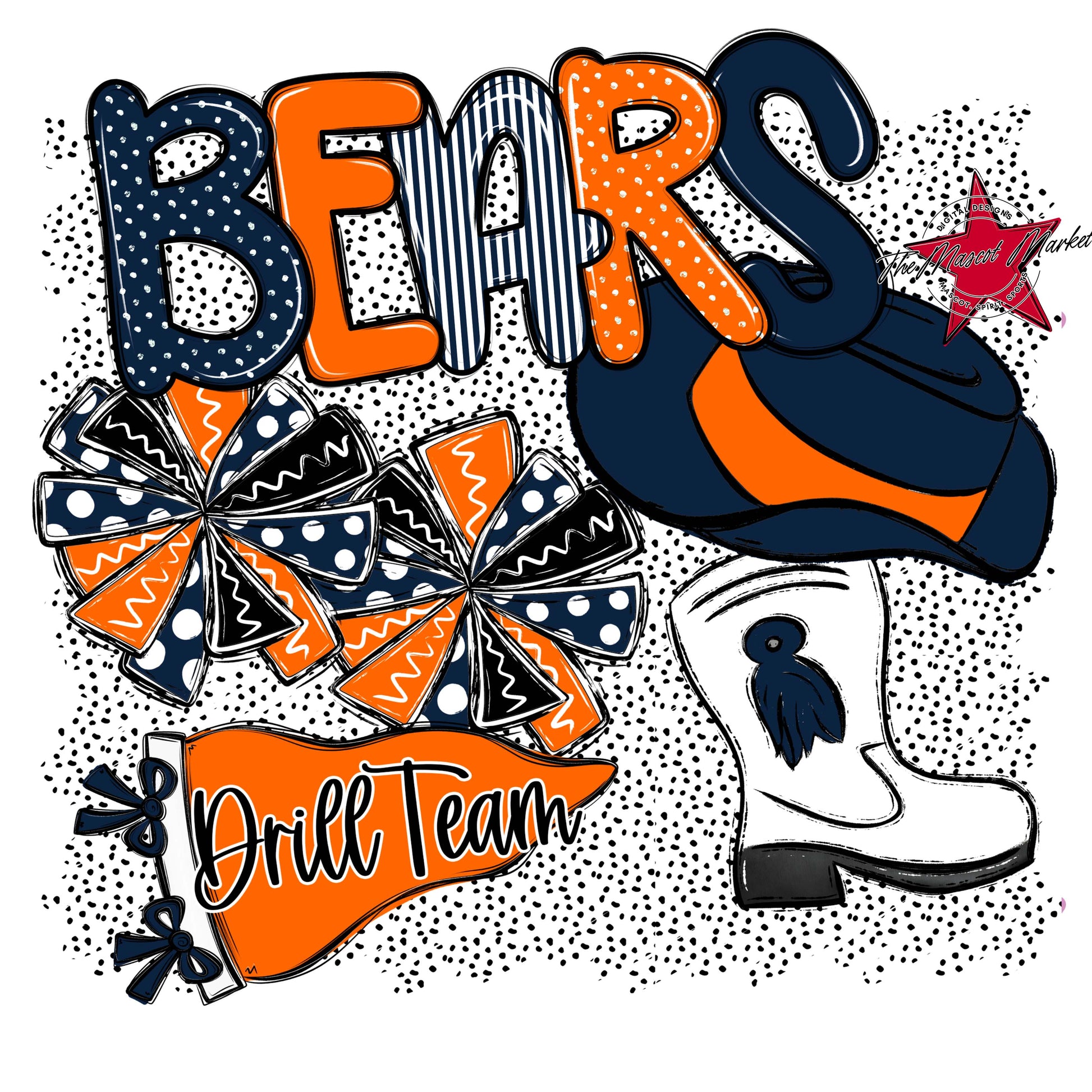 Bears Drillteam Spirit-Navy & Orange
