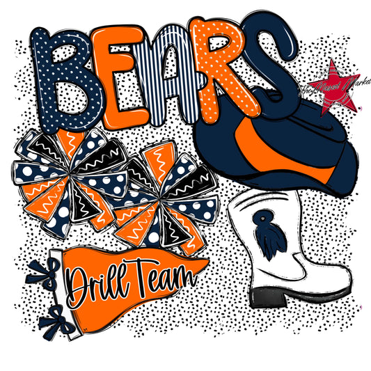 Bears Drillteam Spirit-Navy & Orange