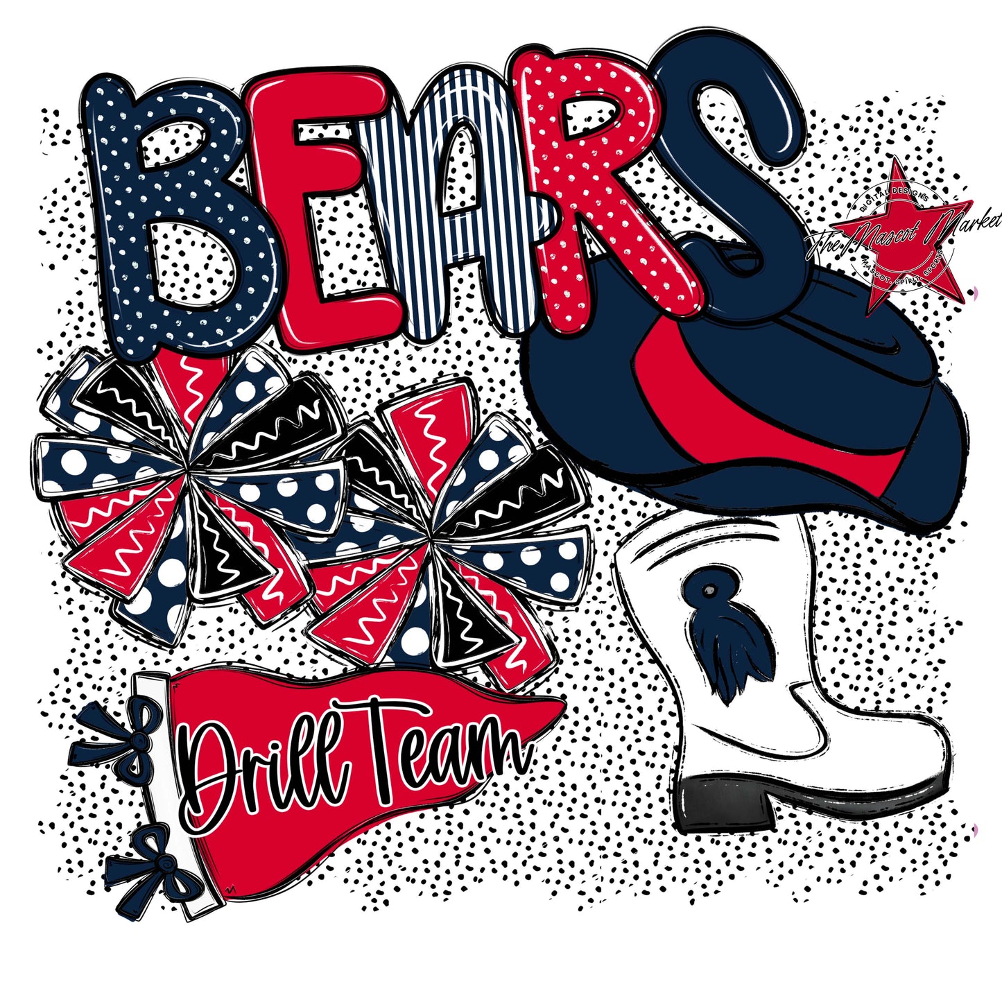 Bears Drillteam Spirit-Navy & Red
