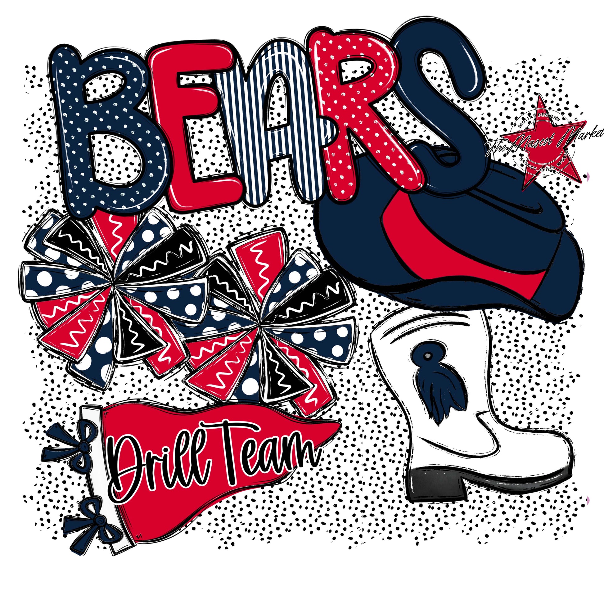 Bears Drillteam Spirit-Navy & Red