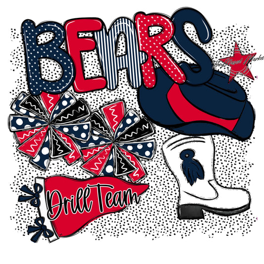 Bears Drillteam Spirit-Navy & Red