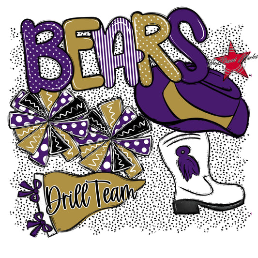 Bears Drillteam Spirit-Purple & Gold