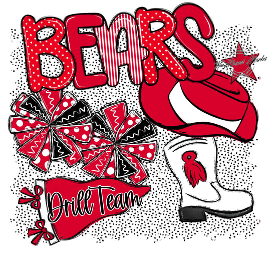 Bears Drillteam Spirit-Red