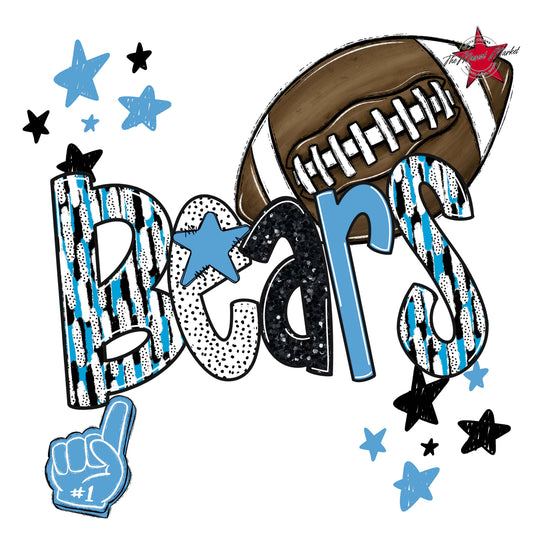 Bears Football Scrape-Carolina Blue