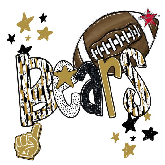 Bears Football Scrape-Gold