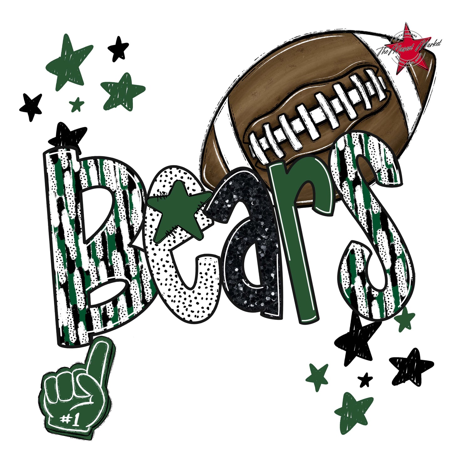 Bears Football Scrape-Green