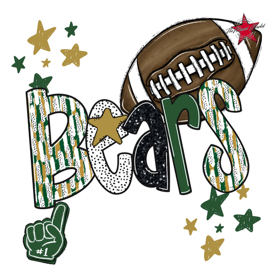 Bears Football Scrape-Green & Gold