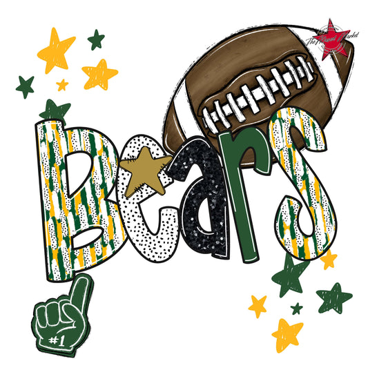 Bears Football Scrape-Green & Yellow