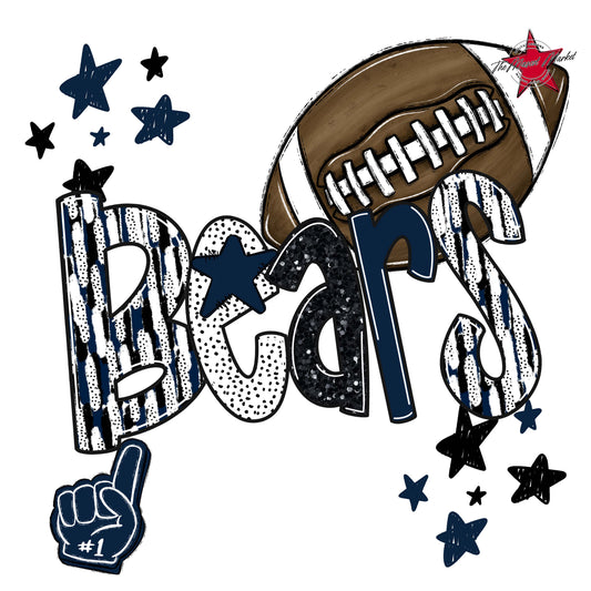 Bears Football Scrape-Navy