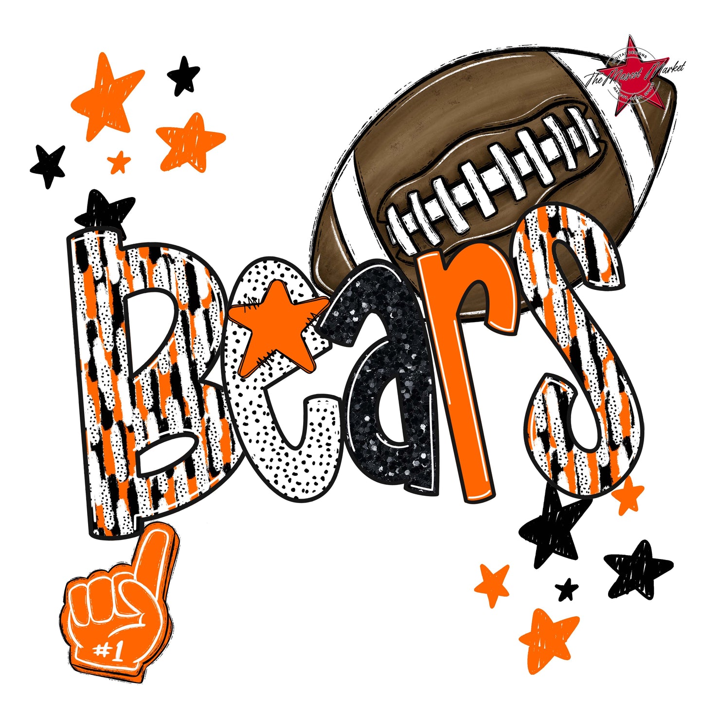 Bears Football Scrape-Orange