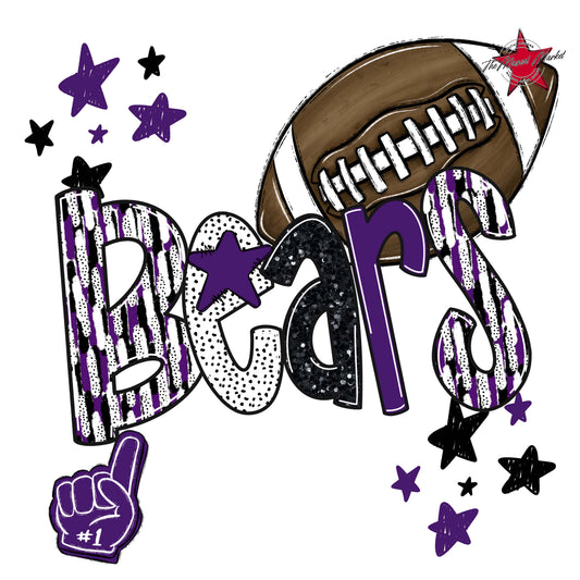 Bears Football Scrape-Purple