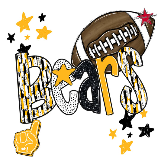 Bears Football Scrape-Yellow