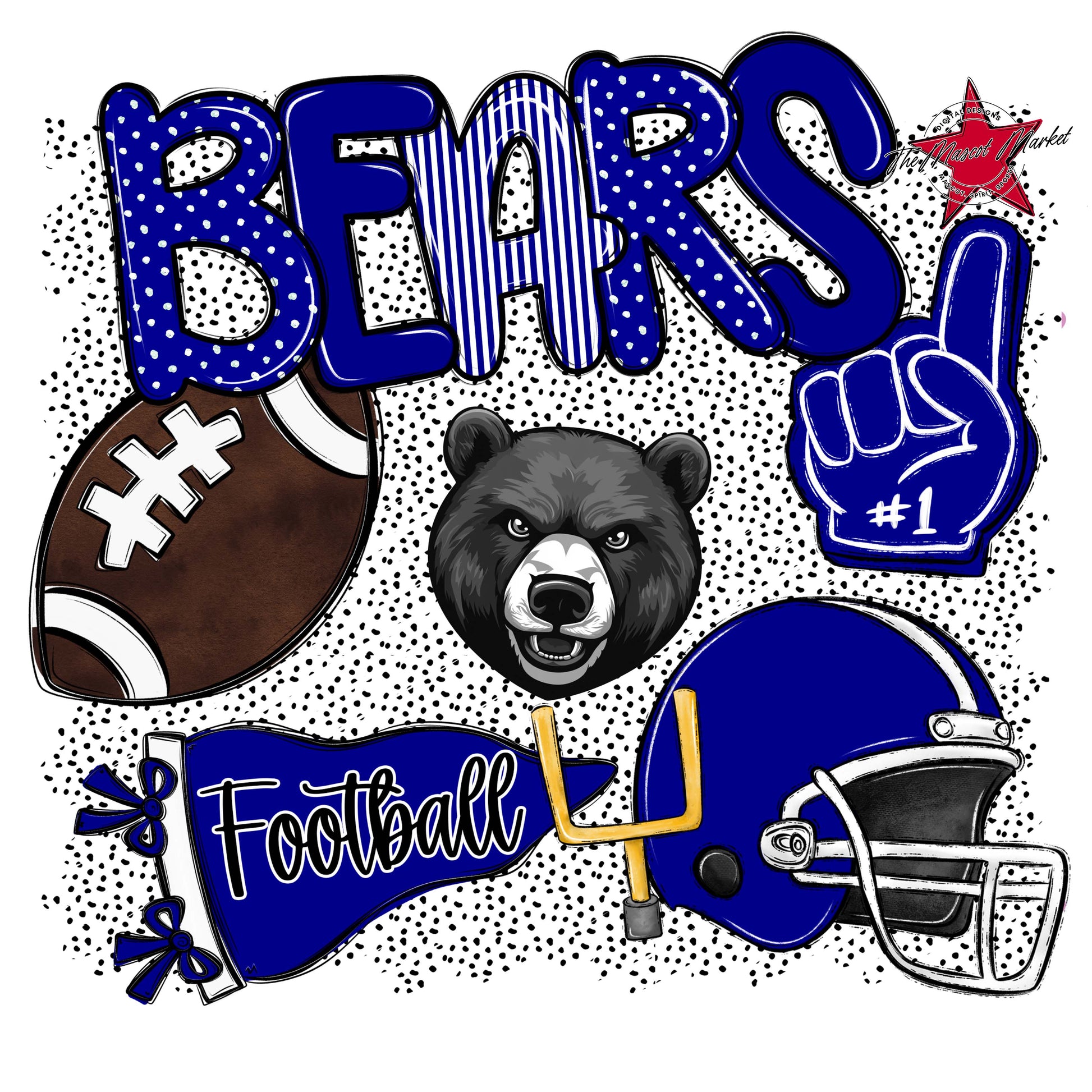 Bears Football Spirit-Blue