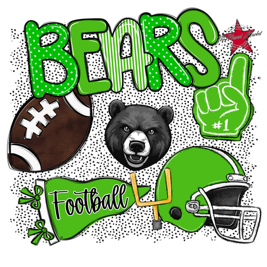Bears Football Spirit-Bright Green