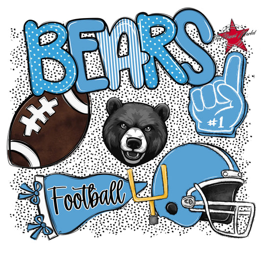 Bears Football Spirit-Carolina Blue