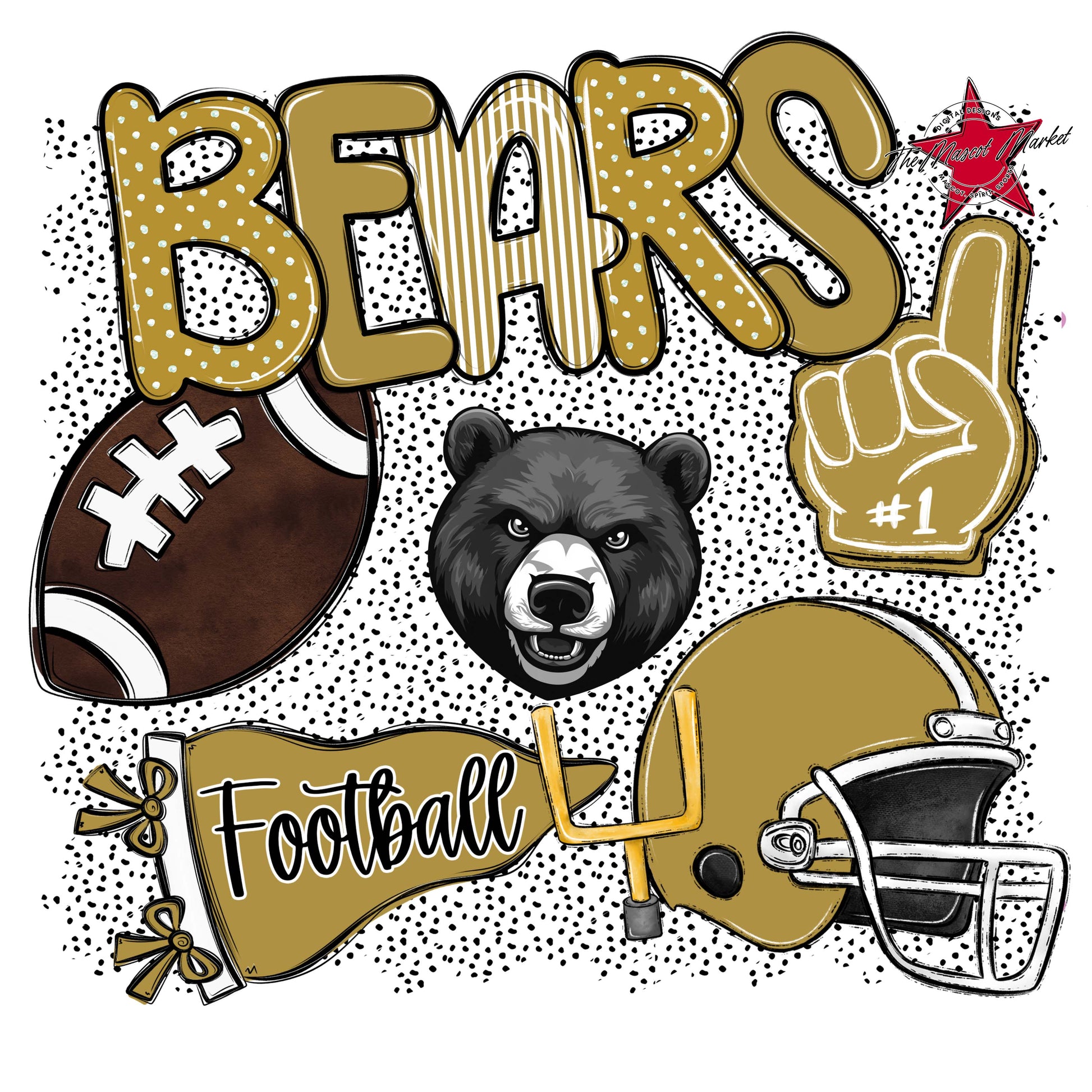 Bears Football Spirit-Gold