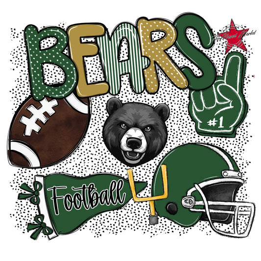Bears Football Spirit-Green & Gold