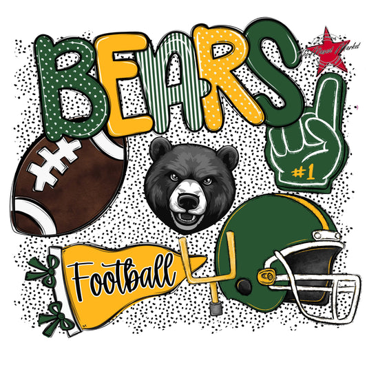 Bears Football Spirit-Green & Yellow