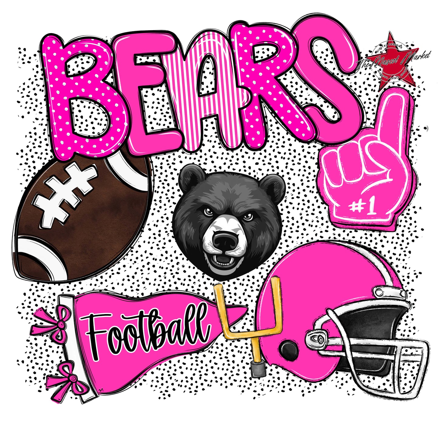 Bears Football Spirit-Pink