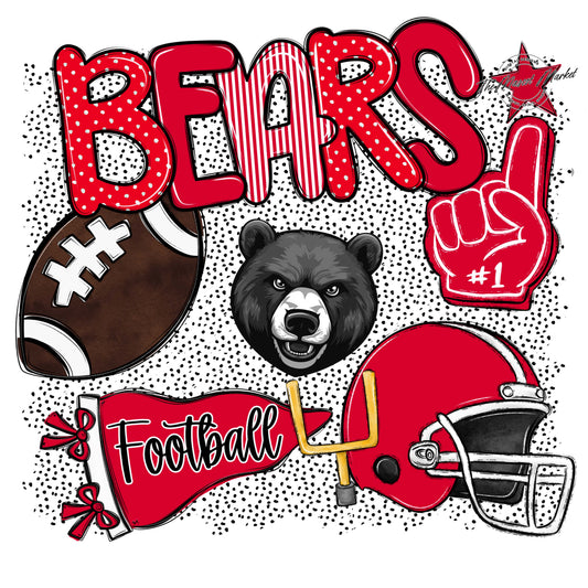 Bears Football Spirit-Red