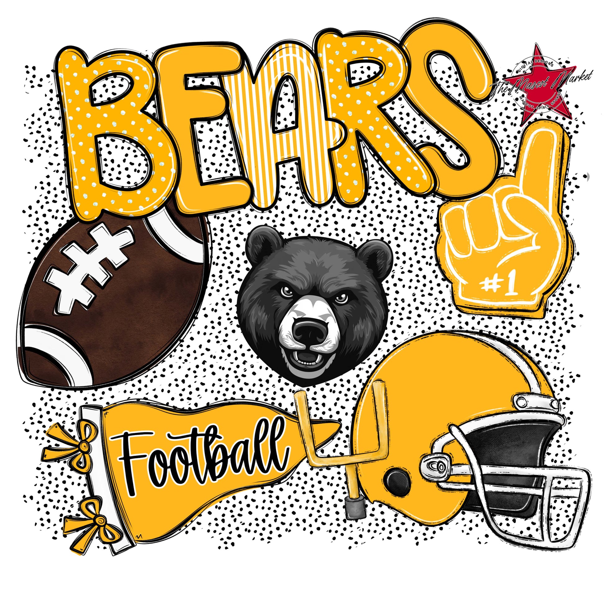 Bears Football Spirit-Yellow