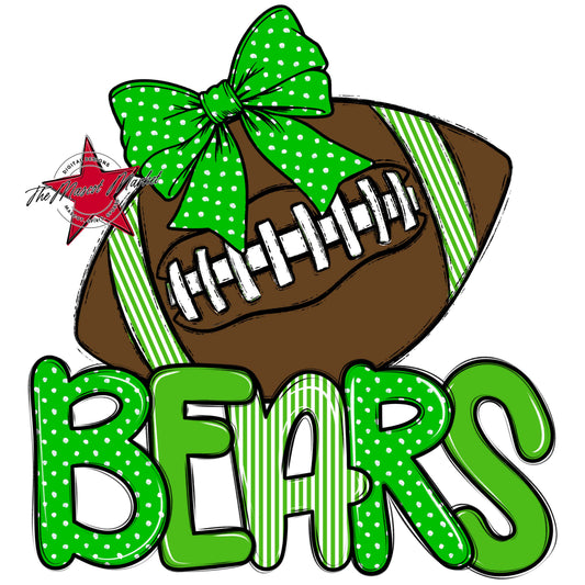 Bears Football Spirit Design-Bright Green