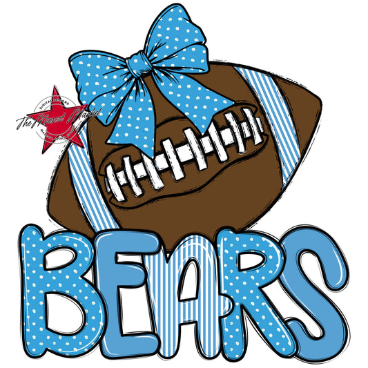 Bears Football Spirit Design-Carolina Blue