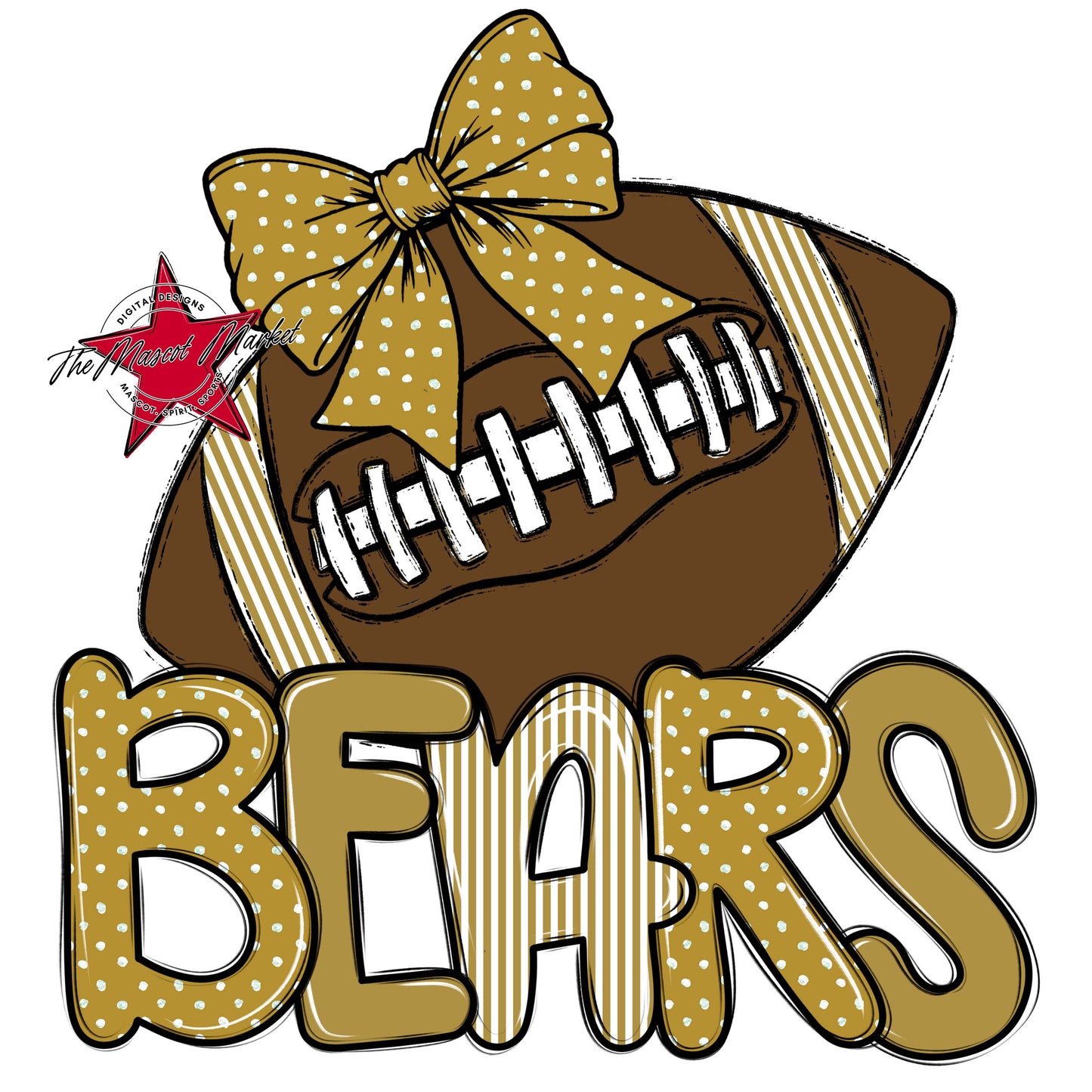 Bears Football Spirit Design-Gold