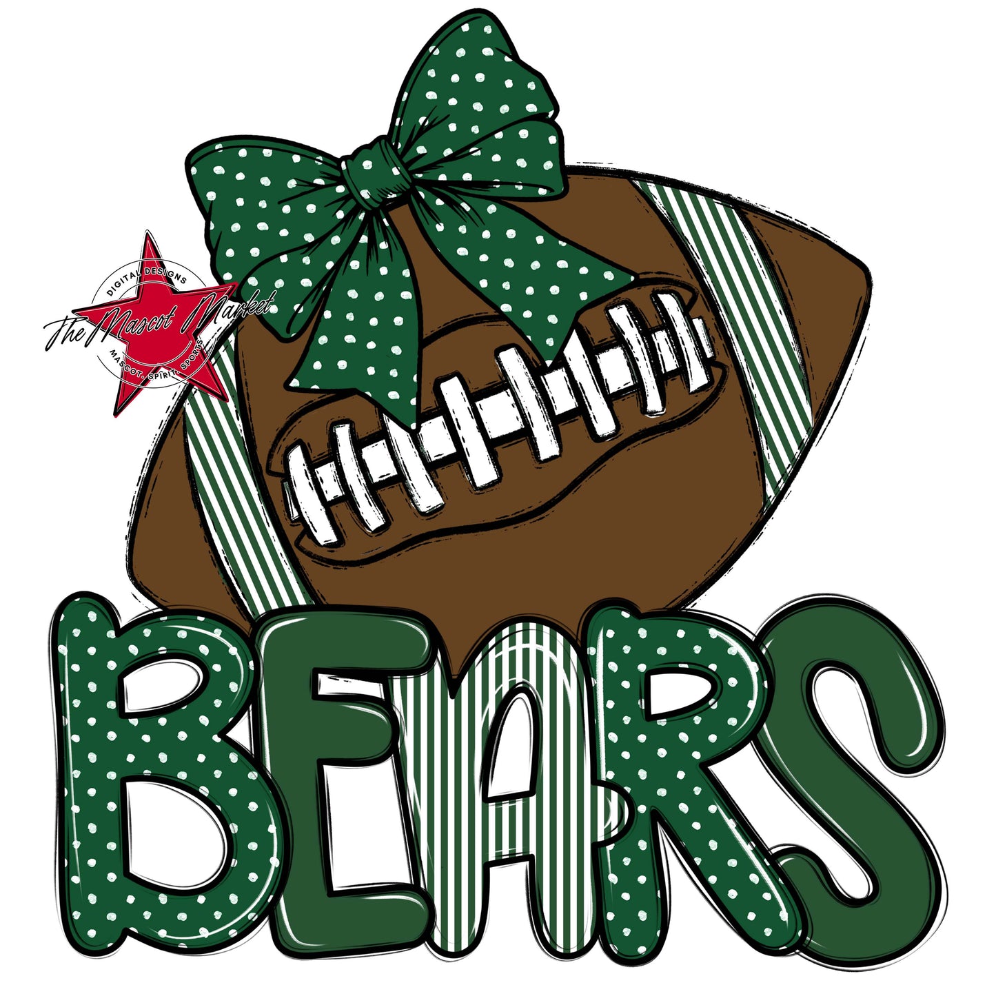 Bears Football Spirit Design-Green