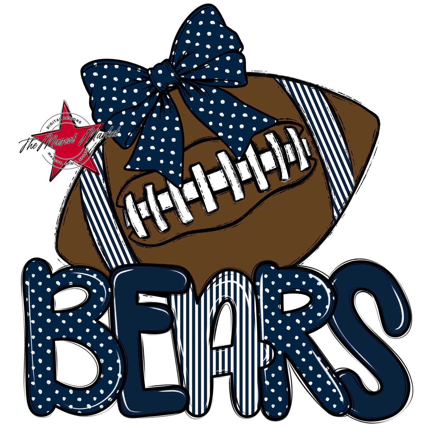 Bears Football Spirit Design-Navy