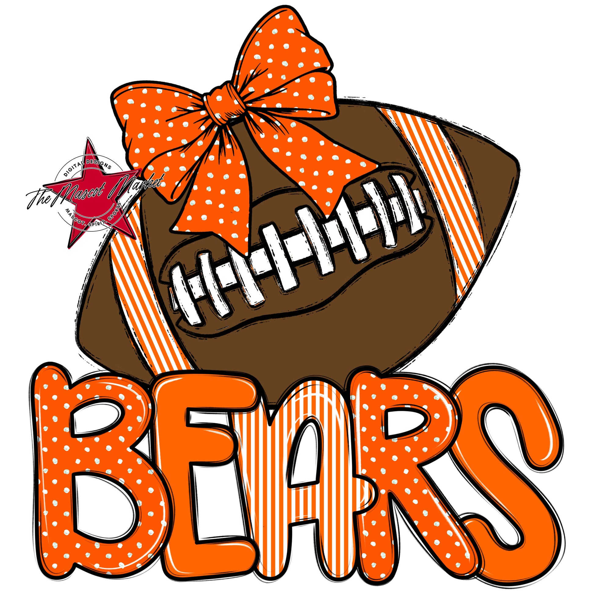 Bears Football Spirit Design-Orange