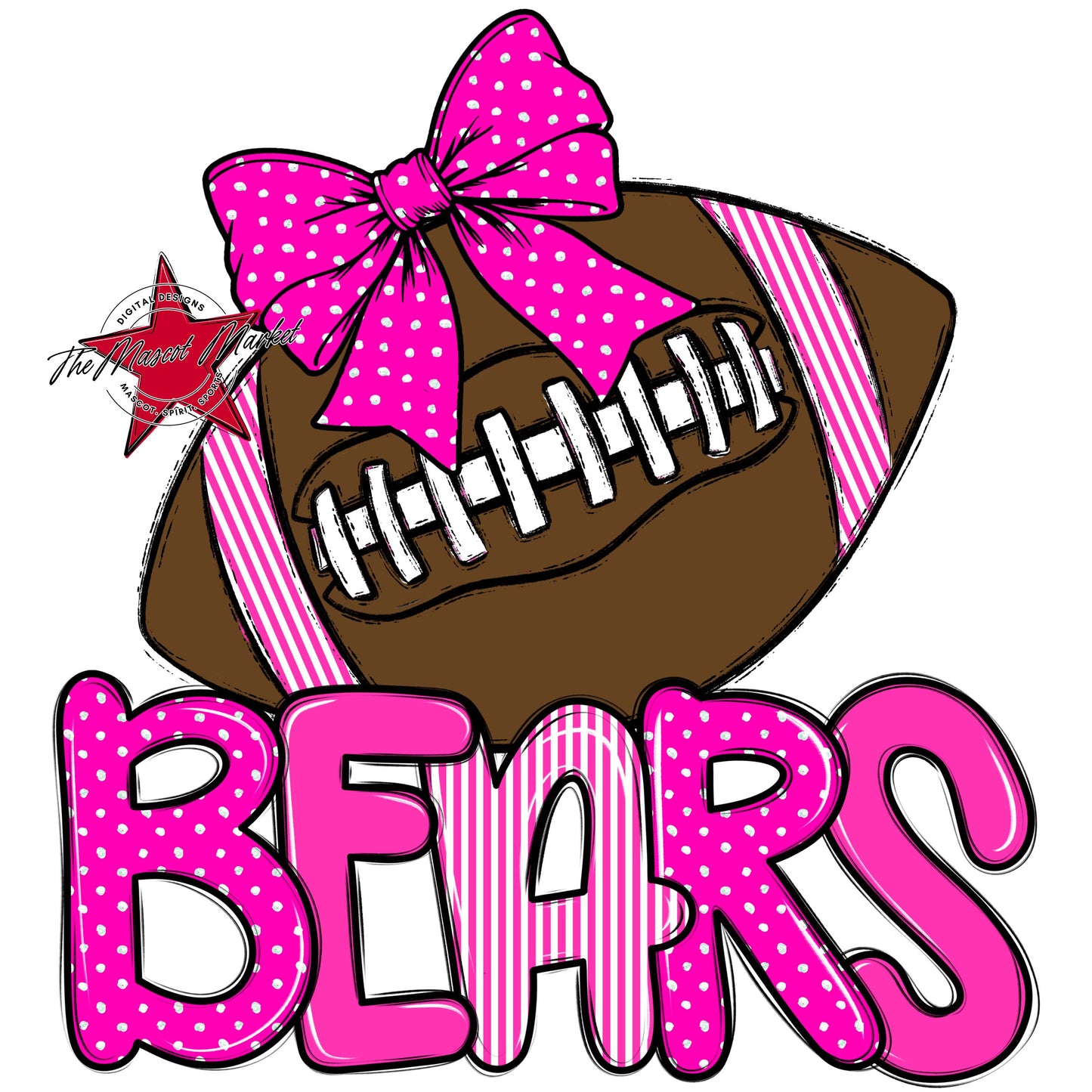 Bears Football Spirit Design-Pink