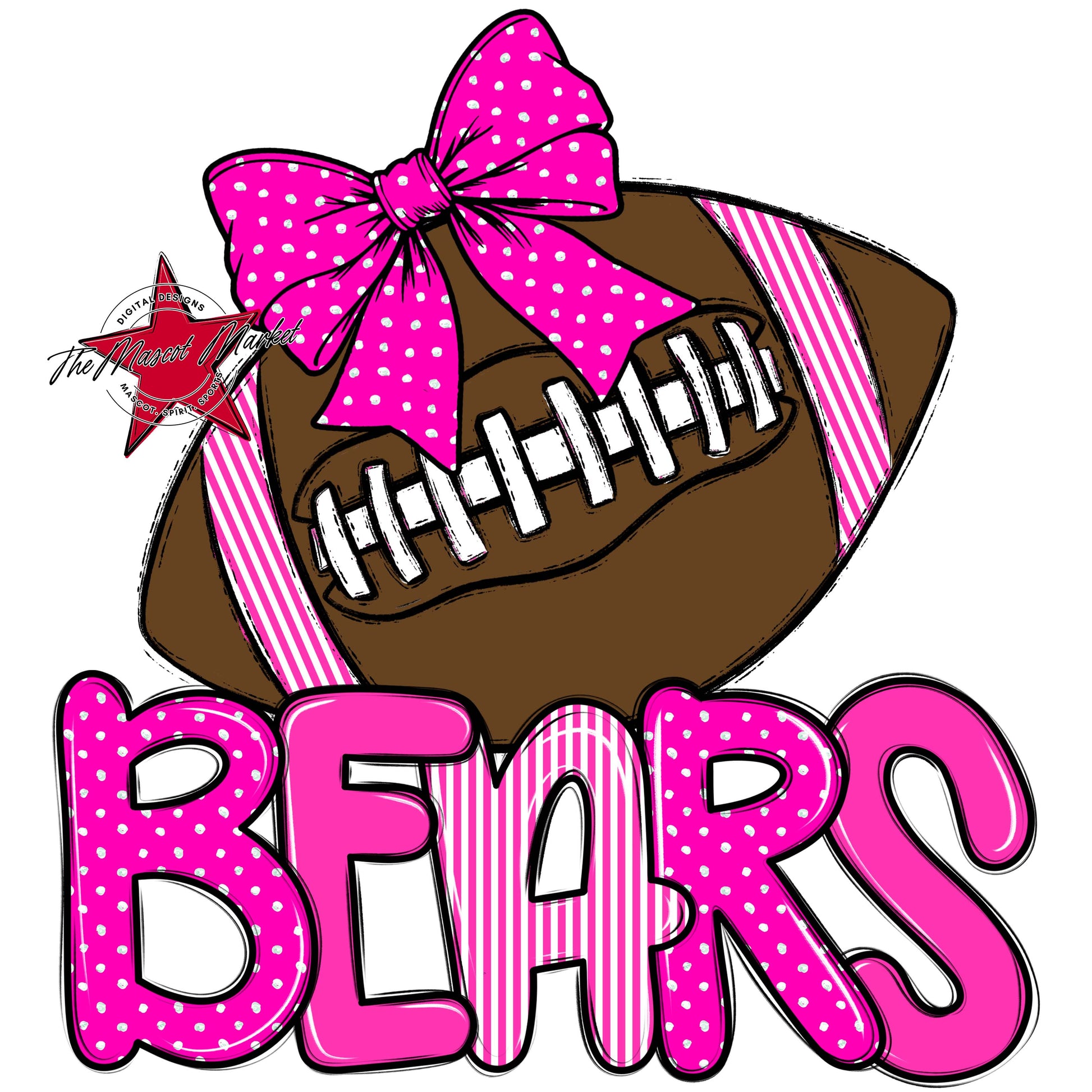 Bears Football Spirit Design-Pink