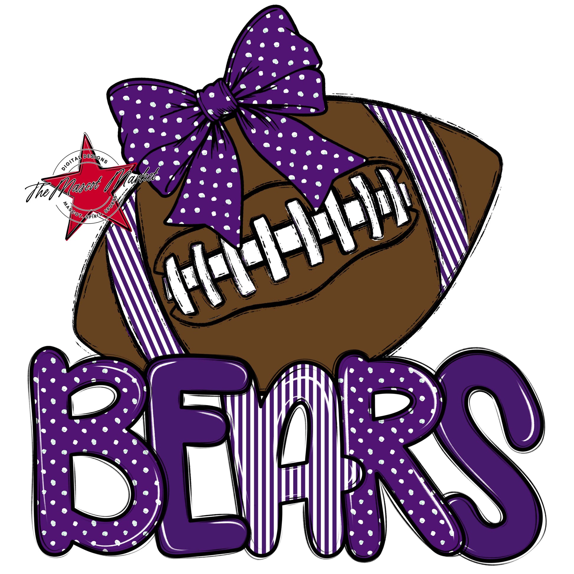 Bears Football Spirit Design-Purple